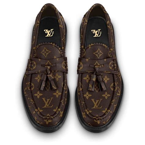 louis vuitton brown logo loafers|Louis Vuitton loafers.